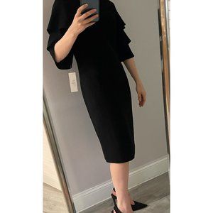 Teri Jon by Rickie Freeman Black Sheath Dress, Black, Size 4